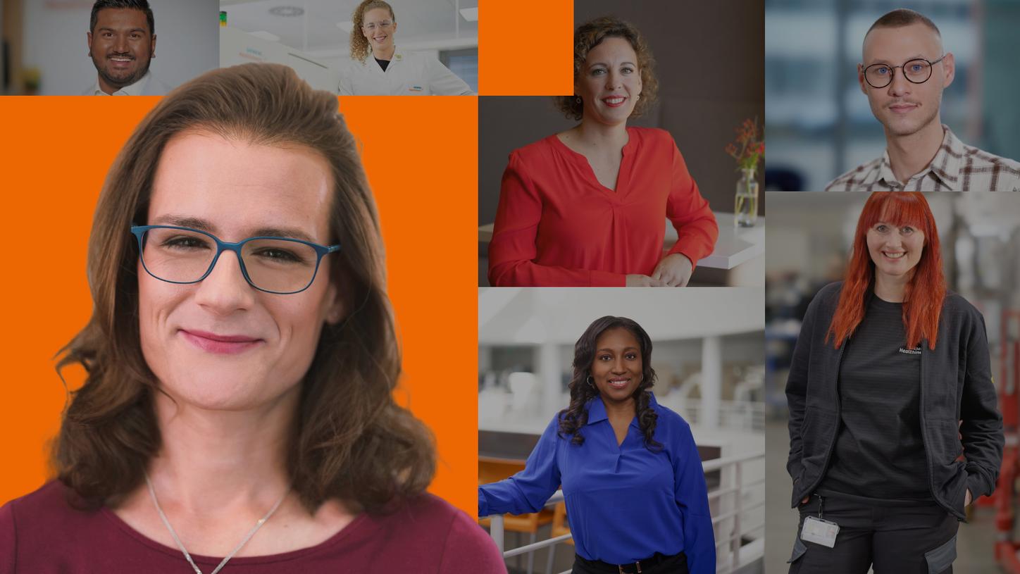 Collage showing different Siemens Healthineers employees