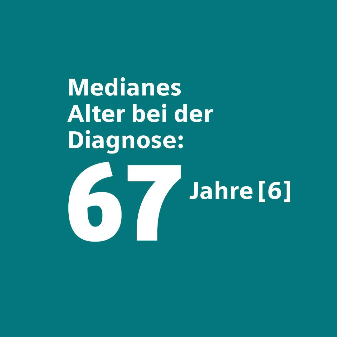Medianes Alter bei der Diagnose: 67 Jahre