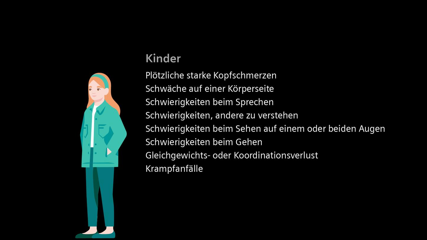 Anzeichen für Schlaganfall bei Kindern