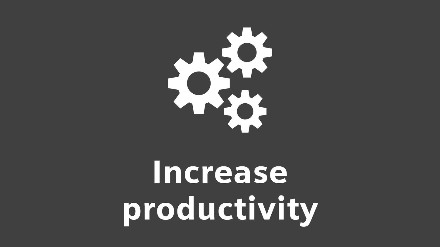 AI in radiology - Graphic with text stating 'Increase productivity' - back side