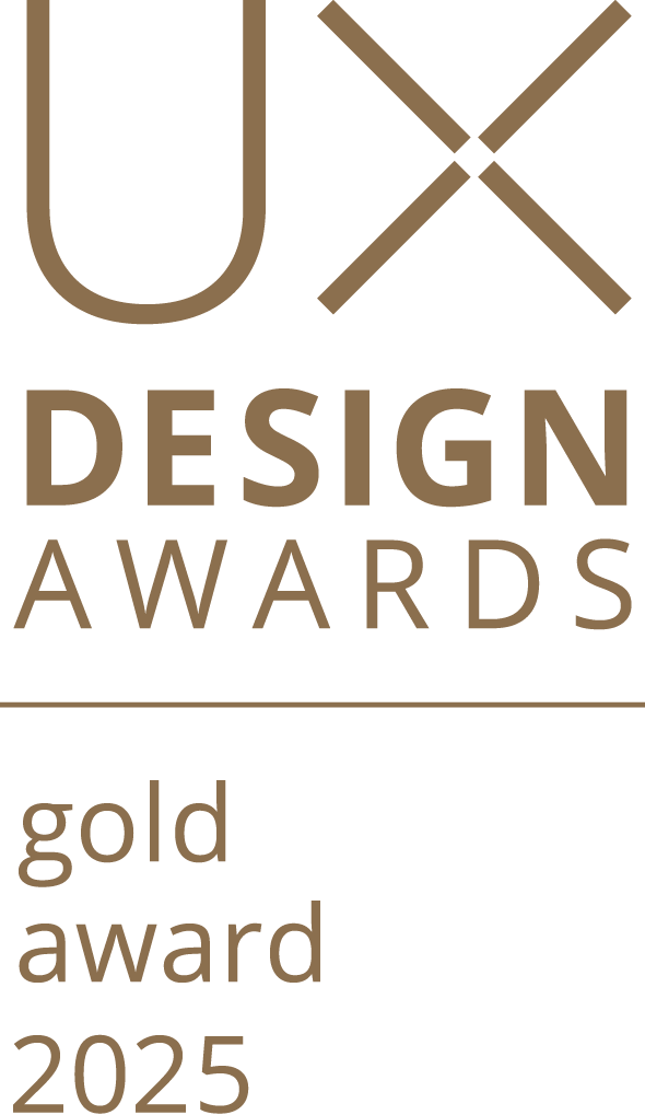 UX DESIGN AWARDS logo - gold award 2025